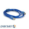 Кабель USB 2.0 RITAR AM / BM, 1.8m, 1 ферит, прозорий синій Q250 (7378)