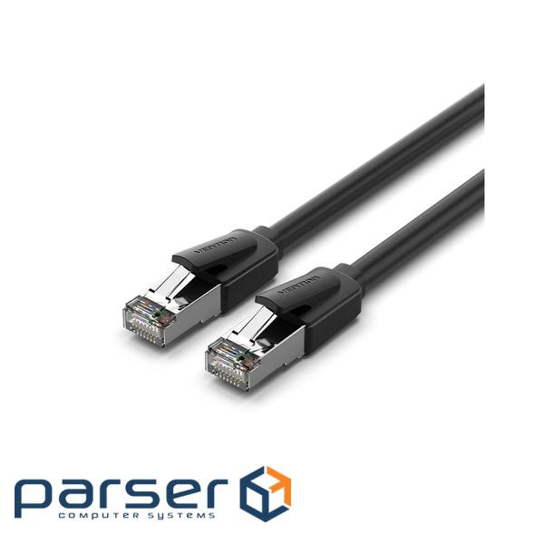 Патч-корд 8м, S/FTP cat 8 RJ-45 black Vention (IKKBK)