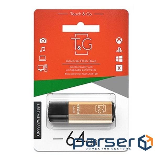 Флеш-накопичувач T&G USB 64GB 121 Vega Series Gold (TG121-64GBGD)
