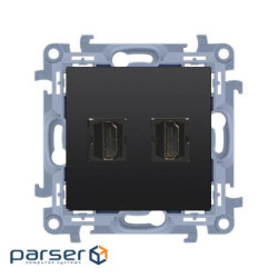 Розетка SIMON10 2xHDMI, чорний матовий (CGHDMI2.01/49)