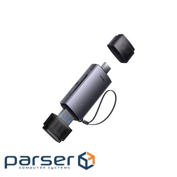 Кардридер USB Baseus Lite, Grey, Type-C / USB 3.0 - microSD / SD (WKQX060113)