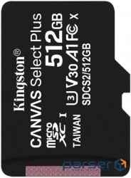 Memory card Kingston 512GB microSDXC class 10 UHS-I U3 V30 A1 Canvas Select Plus (SDCS2/512GBSP)