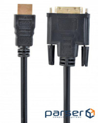 Кабель мультимедійний HDMI to DVI 18+1pin M, 1.8m Cablexpert (CC-HDMI-DVI-6)