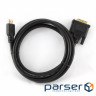 Кабель мультимедійний HDMI to DVI 18+1pin M, 1.8m Cablexpert (CC-HDMI-DVI-6) (СС -HDMI-DVI-6)