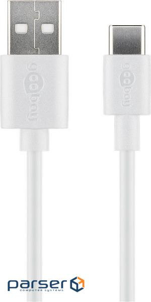 Кабель пристроїв USB Type-C-2.0A M/M 1.0m,(USB2.0) AWG28 SuperFast PD15W,білий (75.04.5563-1) (75.04.5563-1)