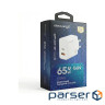 Зарядний пристрій Grand-X GaN 1xUSB-C + 1xUSB 65W PD3.0 QC4.0 AFC SCP FCP white (CH-960W)