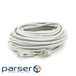 Патч-корд литий MERLION, FTP, RJ45, Cat.5e, 15m, сірий, CU, Q200 (PCM-CU-5E / 15G)