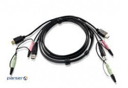 1.8 м. Кабель / шнур, HDMI + USB + Звук (=) HDMI + USB + Звук (ПК: 1х HDMI Male + 1х USB Тип A Ma (2L-7D02UH)