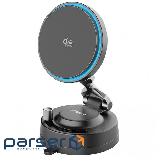 Автодержатель с Беспроводной Зарядкой Proove JetLock Qi2.2 25W black (WHJL25010001)