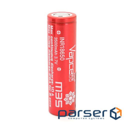 Акумулятор 18650 Li-Ion Vapcell INR18650 M35, 3500mah, 10A, 4.2 / 3.6 / 2.5V