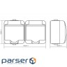 Розетка 2-на с/к Schuko RHE-2s (біла/біла кришка , IP54) ETI Hermetics 4668019