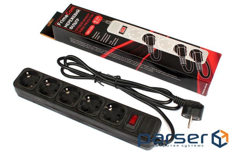 Мережевий фільтр-подовжувач FRIMECOM FC-B4005W Black 1.8м (FC-B4005W 1.8 B)