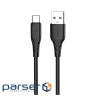 Дата кабель USB 2.0 AM to USB-C 1.0m 3A textured PVC black ColorWay (CW-CBUC094-BK)