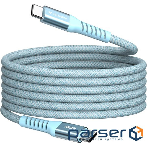 Магнітний кабель живлення та синхронізації Verbatim 60 Вт /USB-C-USB-C /120 см-блакинтий (31852)