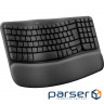 Клавіатура бездротова LOGITECH Wave Keys Ergonomic Keyboard Graphite (920-012304)