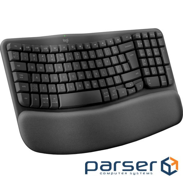 Клавіатура бездротова LOGITECH Wave Keys Ergonomic Keyboard Graphite (920-012304)