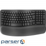 Клавіатура бездротова LOGITECH Wave Keys Ergonomic Keyboard Graphite (920-012304)