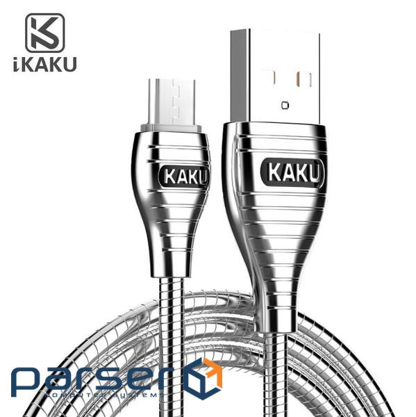 Кабель iKAKU ALLOY series for mirco, Silver, довжина 1м , 2.8A, BOX (13020)