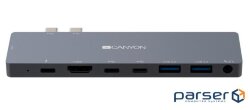 Порт-реплікатор Canyon Docking Station with 8 ports, 1*Type C PD100W+2*Type C (CNS-TDS08DG)