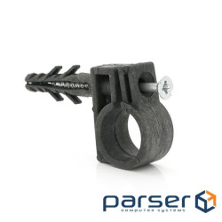 Обойма з ударним шурупом для гофри / труби чорне 15-16мм (пач. 50шт. ціна за пачку) (YT21307) ) (YT21307)