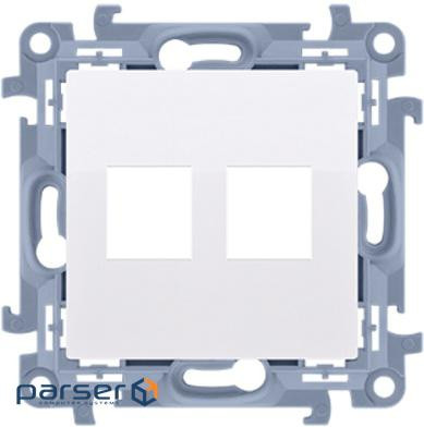 Information adapter SIMON10 2xRJ45 Keystone, white (CKP2.01/11)