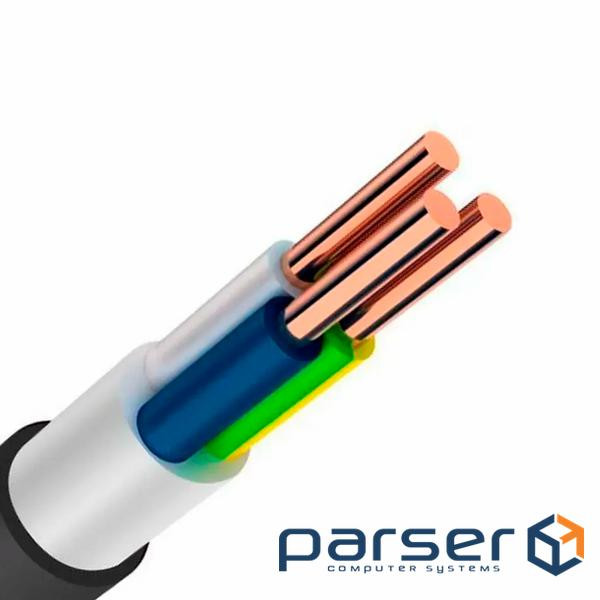 Кабель Одескабель ВВГ 3 * 6,0 (ож) -0,66 ціна за метр бухта 100 м. Чорний (15243 100м)