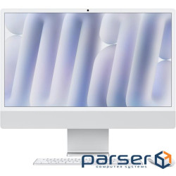 Комп"ютер Apple 24" iMac Retina 4.5K / Apple M4 (10-c/CPU, 10-c/GPU), 16, 256, Silver (MWUU3UA/A)