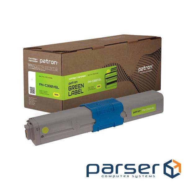 Тонер-картридж Patron Oki 46508733 Green Label, yellow (PN-C332YGL)