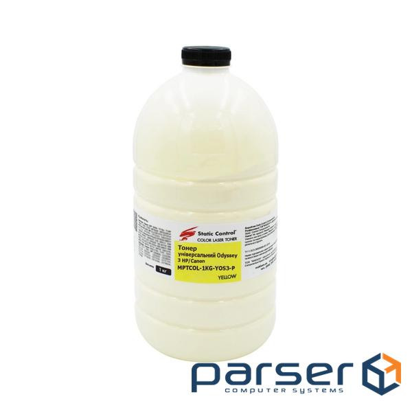 Тонер HP/Canon MPTCOL OS3 1 кг yellow (фасовка) Static Control (MPTCOL-1KG-YOS3-P)