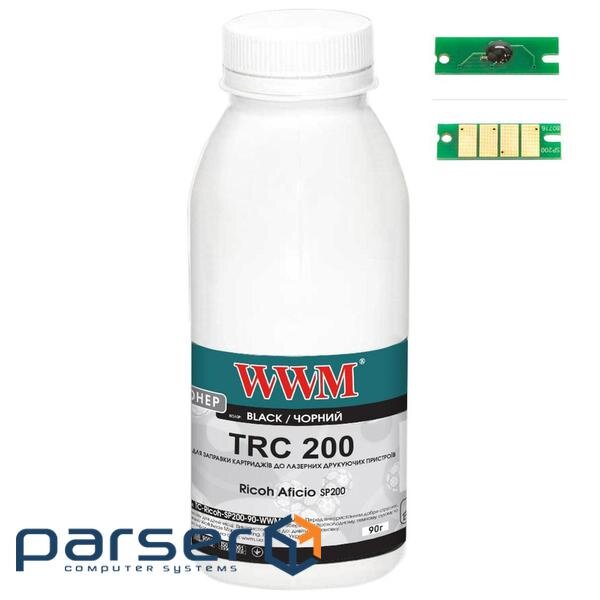 Тонер Ricoh Aficio SP200, 90г Black, chip WWM (TC-Ricoh-SP200-90-WWM)