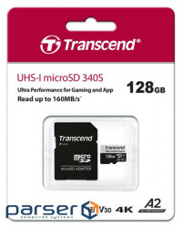 Memory card Transcend 128GB microSDXC class 10 UHS-I U3 A2 340S (TS128GUSD340S)