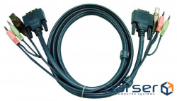 1.8 м. Кабель / шнур, Монітор (DVI-D Dual Link) + USB (Клавіатура + Миша) +2 звукових Роз'єм (2L-7D02UD)