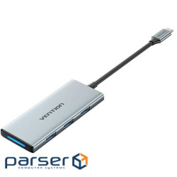 Концентратор VENTION USB 3.1 Type-C to HDMI/USB 3.0x3/SD/TF/PD 100W 7-in-1 (TOPHB)