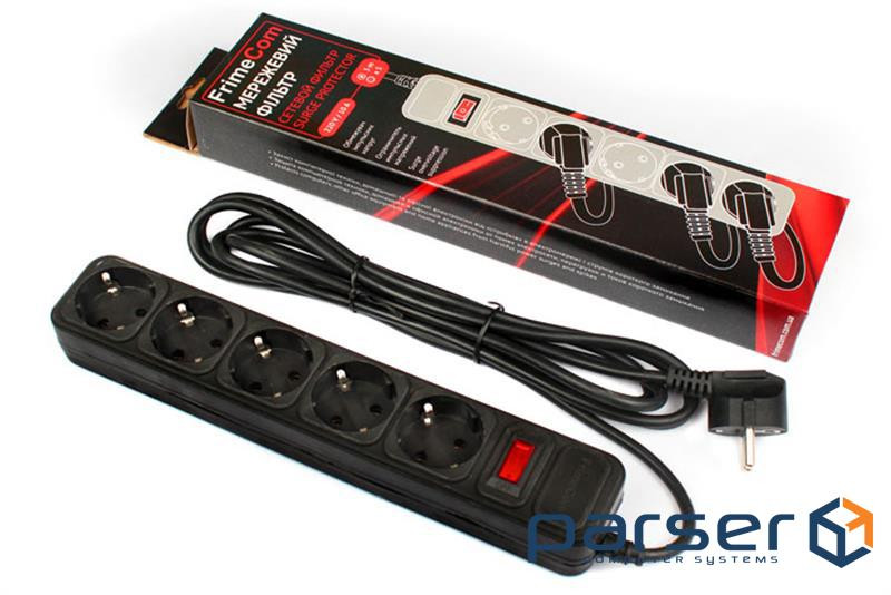 Мережевий фільтр-подовжувач FRIMECOM FC-B4005W Black 3м (FC-B4005W 3 B)