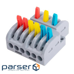 Клемна колодка з натискними затискачами 3х6-проводу LT-633 для розподільчих коробок, 45 (LT-633 / 5)