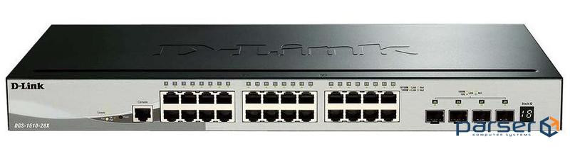 Комутатори D-Link DGS-1510-28X/E 24xGE, 4xSFP+, SmartPro