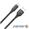 Дата кабель USB 2.0 AM to USB-C 1.0m 3A TPE embossed black ColorWay (CW-CBUC101-BK)