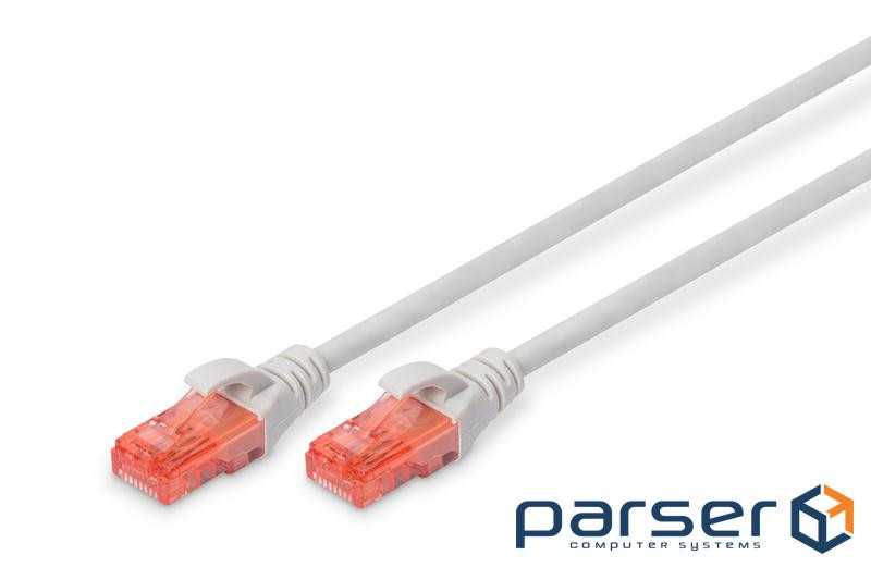 Патч-корд DIGITUS CAT 6 UTP, 15м, AWG 26/7, Cu, LSZH, сірий (DK-1617-150) (DK-1617-150)