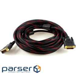 Кабель MERLION DVI 5м Black (YT-DVI(M) (M)NY/RD-5.0M) (YT-DVI(M)/(M)NY/RD-5.0m)