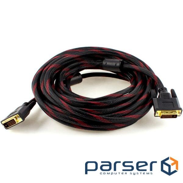 Кабель MERLION DVI 5м Black (YT-DVI(M) (M)NY/RD-5.0M) (YT-DVI(M)/(M)NY/RD-5.0m)