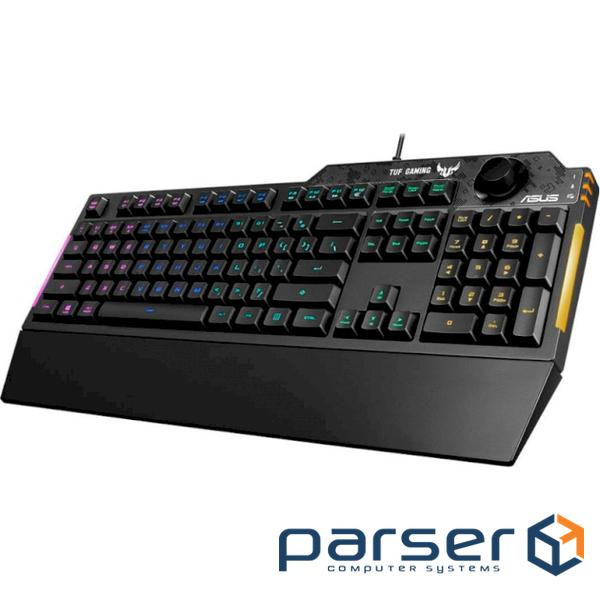 Клавіатура ASUS TUF Gaming K1 RGB 104key USB UA Black (90MP01X0-BKMA00)