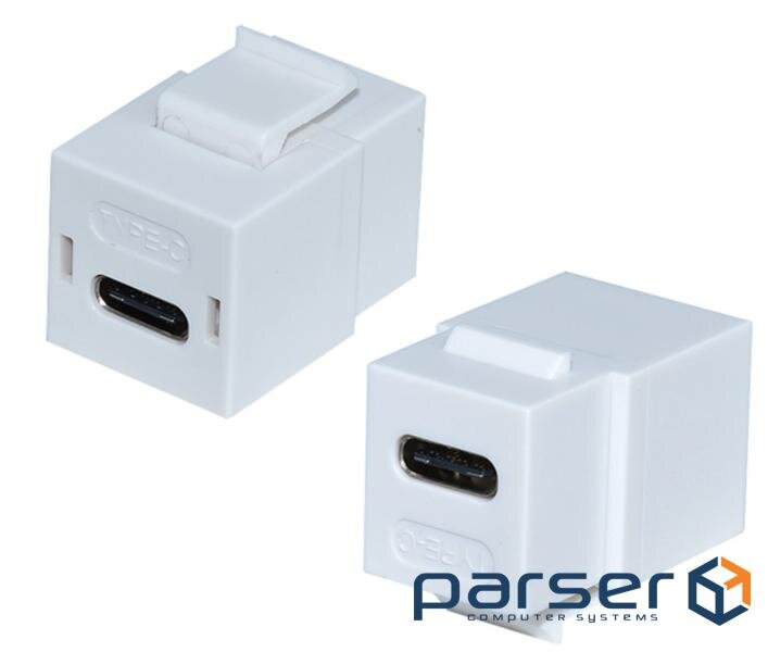 Перехідник обладнання USB Type-C F/F,(USB3.0) keystone адаптер,білий (62.09.8132-1) (62.09.8132-1)