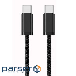 Кабель Type-C to Type-C (male to male), PD65Вт, довжина 2.0м, обплетення, Black, (YT-TC-TC65-B-2.0m)