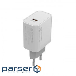 Charger ColorWay PD Port PPS USB Type-C (30W) white (CW-CHS038PD-WT)