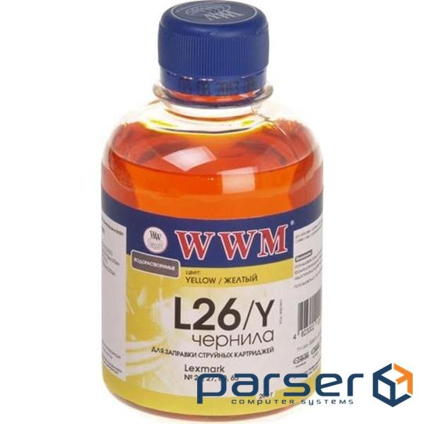 Чорнило WWM Lexmark 26/27(10N0026/0227) Yellow (L26/Y) (L26Y)