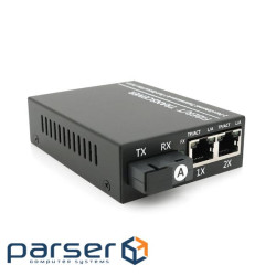 2х портовий медіаконвертор ONV-0110S-SCX-S2-A, 2*100М RJ45 + 1*SC порт (1310 / 1550nm, 20km)