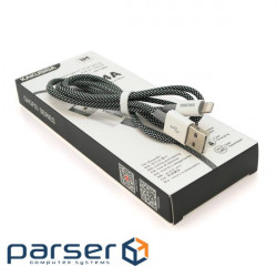 Дата кабель USB 2.0 AM to Lightning 1.0m KSC-723 GAOFEI Black 2.4A iKAKU (KSC-723-B-L)