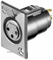 Socket FreeEnd-XLR 3p,/F socket device Locking, metallic (75.01.1973-40)