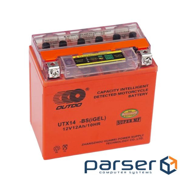 Мотоакумулятор OUTDO (Maxion) UTX14-BS GEL, 12V 12Ah (150 х 87 х 145), Orange, Q6