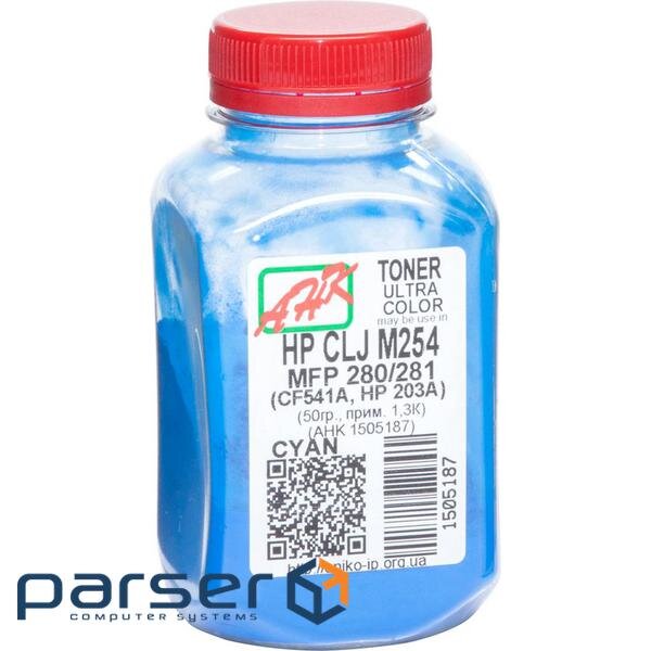 Тонер HP CLJ M254/MFP280/281, 50г Cyan AHK (1505187)